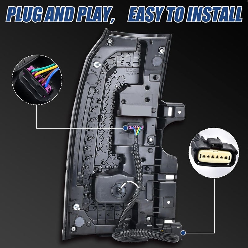 Goopool Tail Lights Assembly Compatible with GMC Yukon XL 2015 2016 2017 2018 2019 2020 LED Right Passenger Side Taillight Brake Turn Signal Assembly With Bulb Replaces 23380460 84536243 GM2801268 - Image 5